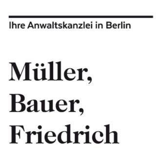 Logo und Design Anwaltskanzlei Müller, Bauer, Friedrich