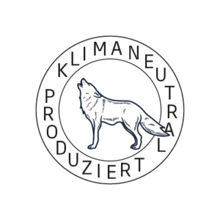 Logo Klimaneutral Kampagne heulender Wolf