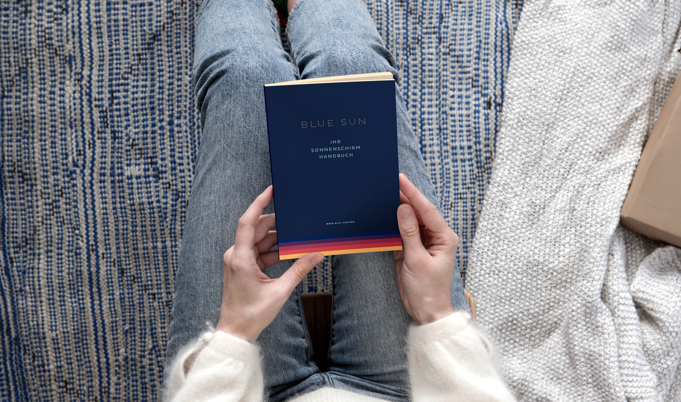 Marken-Entwicklung Ingo Moeller für Blue Sun Sonnenschirme, Beispiel Sonnenschirm-Handbuch