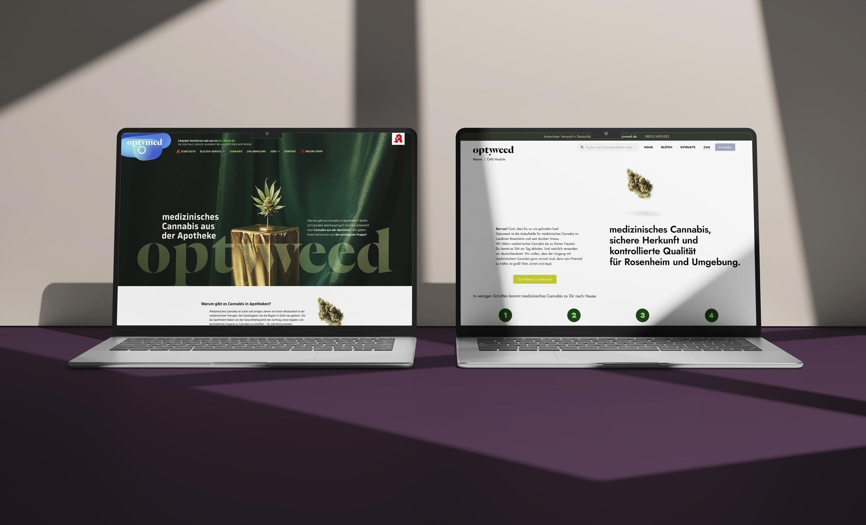 Optyweed Webseite - Cannabis aus der Apotheke