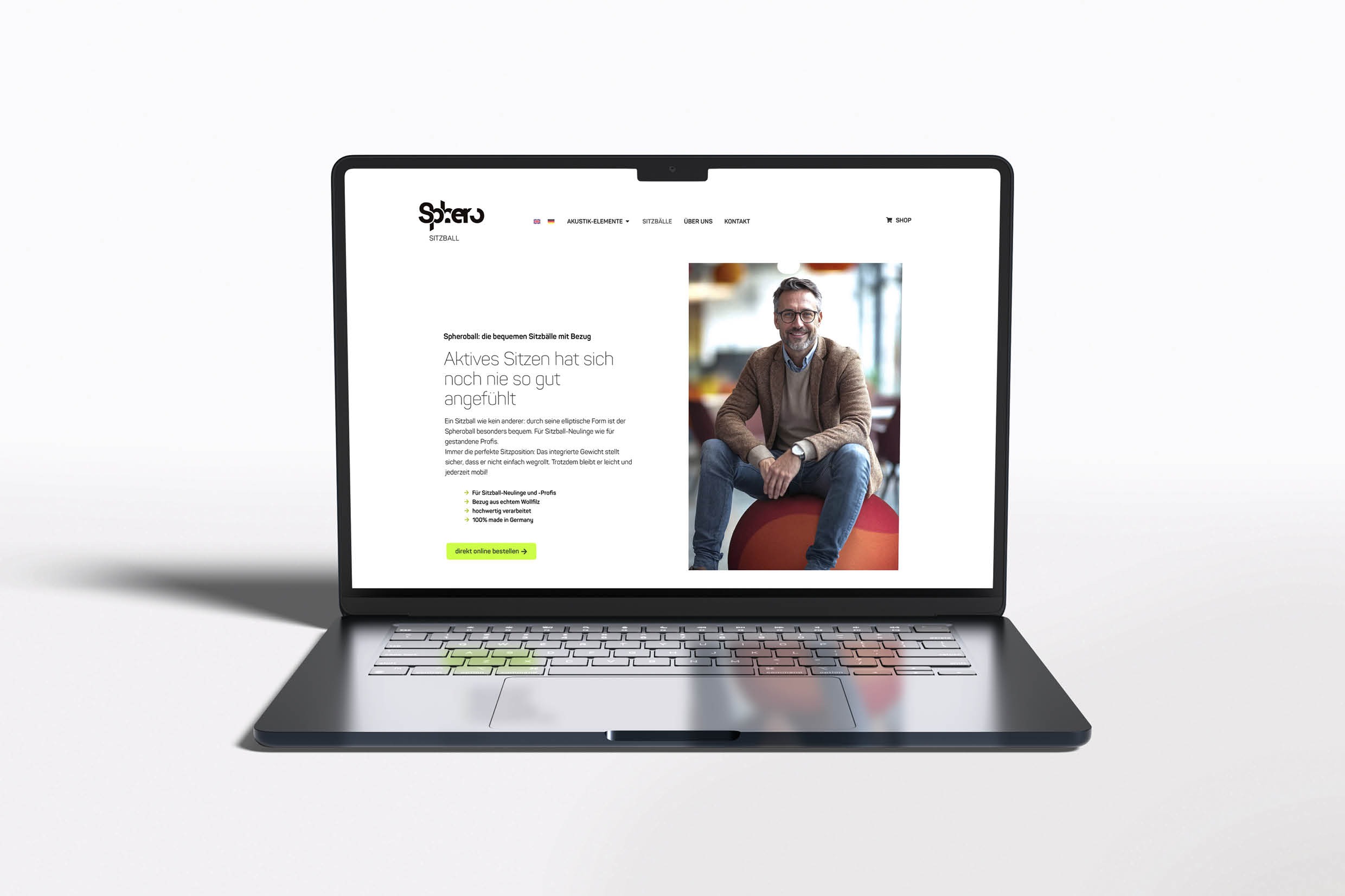 Website Sphero Design auf einem Macbook